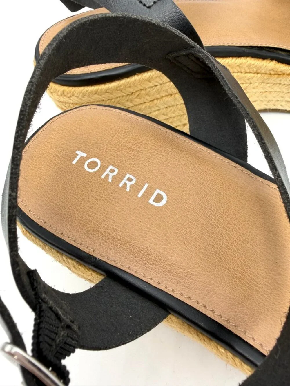 Torrid Black & Tan Wedge Sandals - Size 8
